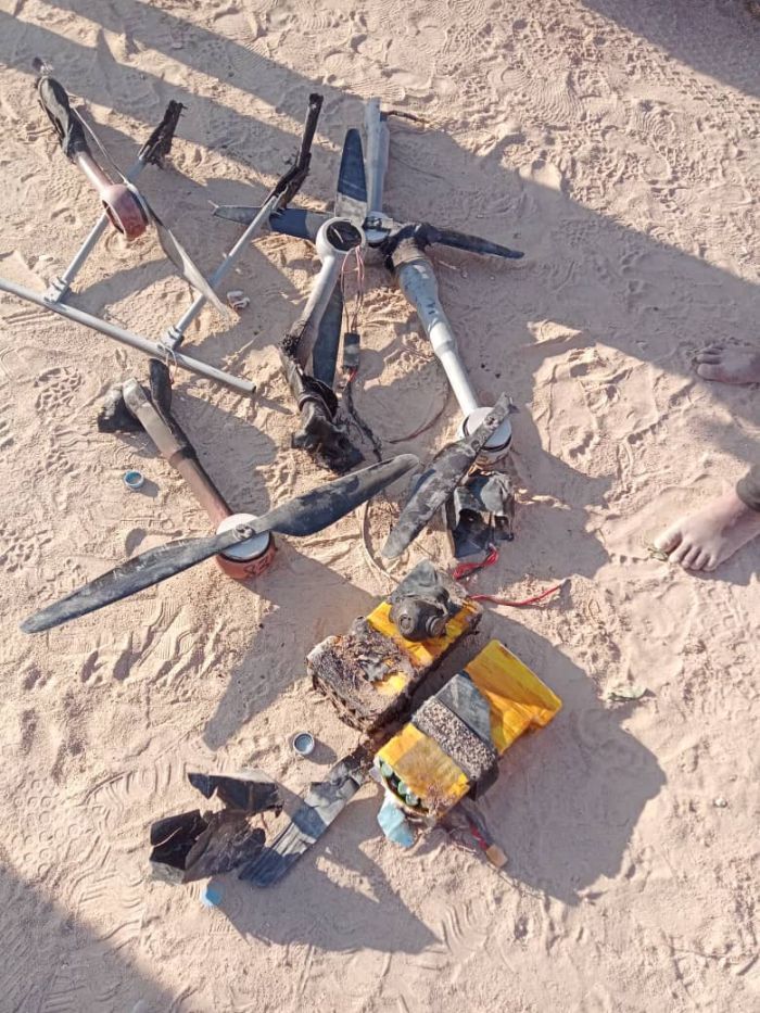 القوات الحكومية تسقط مسيّرة حوثية في الجوف